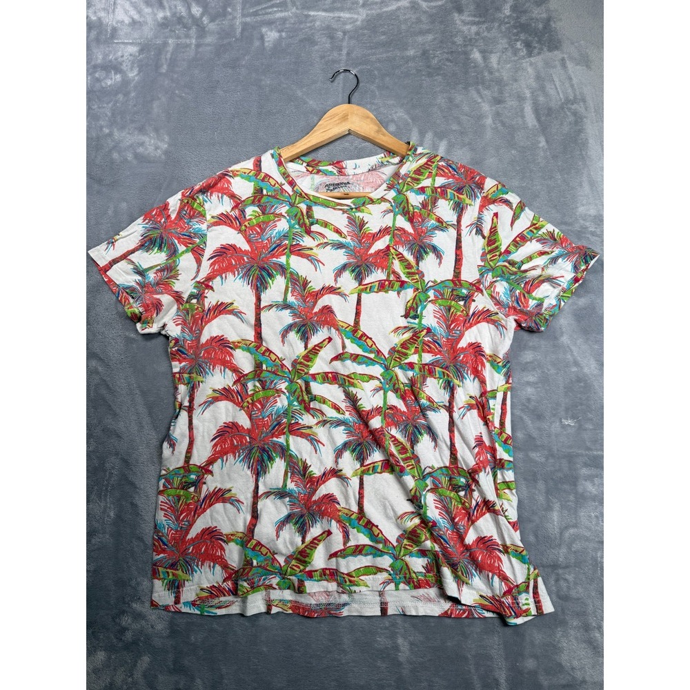 Arizona T Shirt Mens Large Multi Tropical Palm Tree Graphic Cotton Short Sleeve